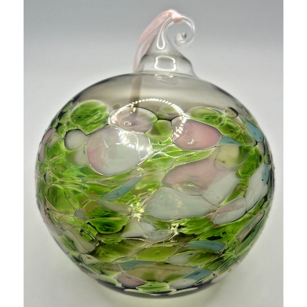 Vintage‎ Art Glass Swirl Pink White Green Blue Ornament U257/3LargeSwirl